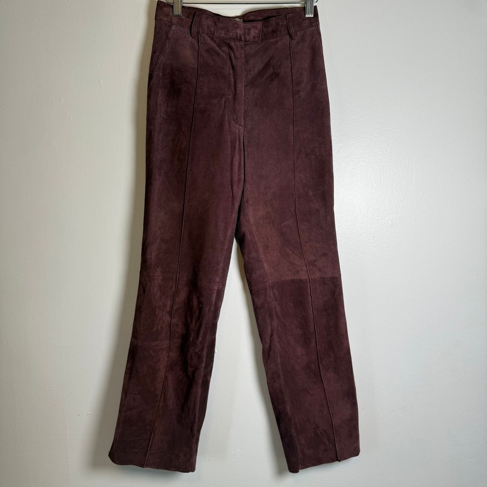 Skotts Vintage Suede Burgundy Wide Leg Pants Women's Size‎ Medium